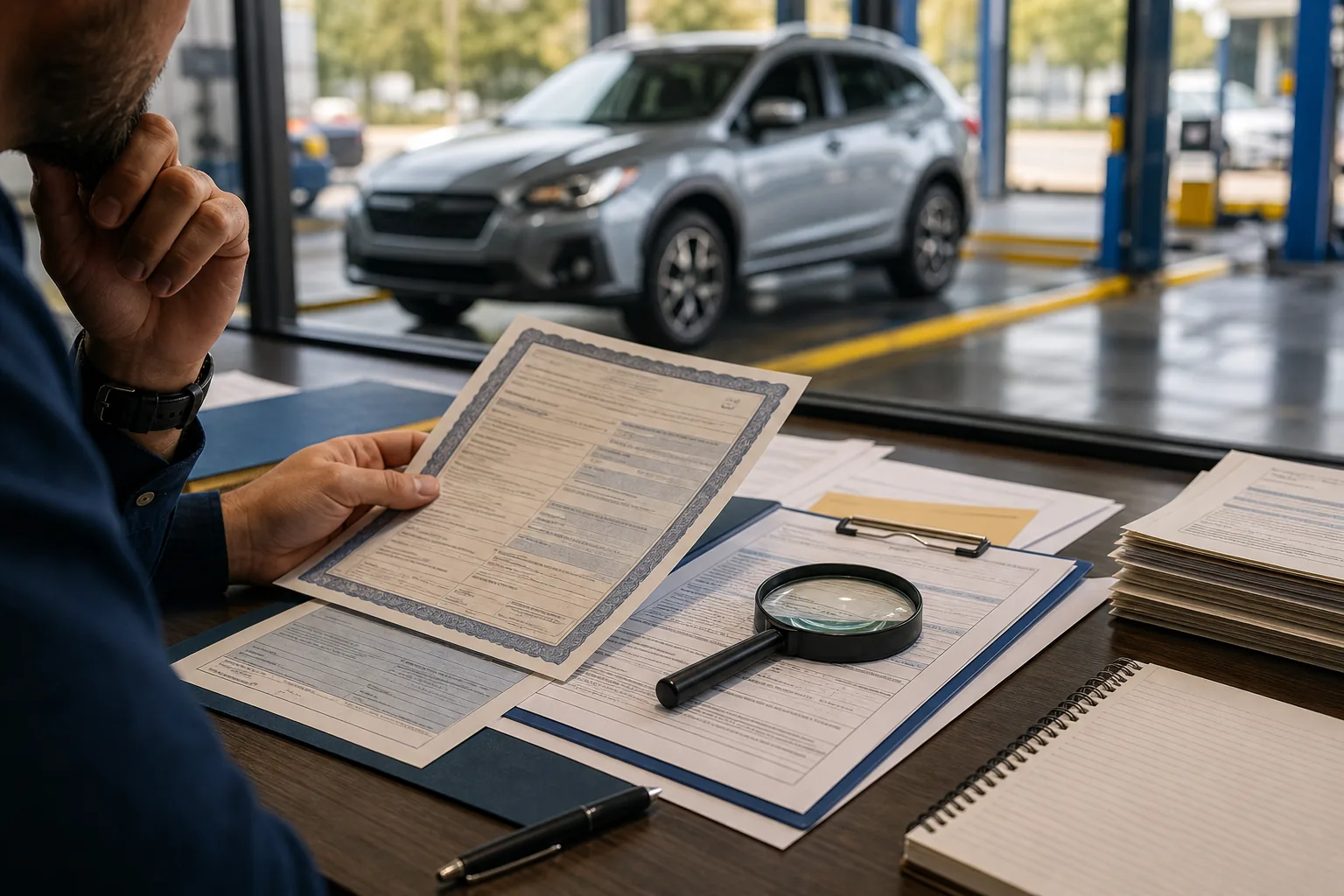 Title check with salvage title, rebuilt title, and DMV records